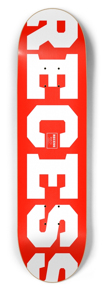 Recess Logo Deck Red 8-1/2 Skateboard Deck