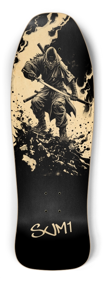 sum1sk8boards samurai old school shape skateboard 
