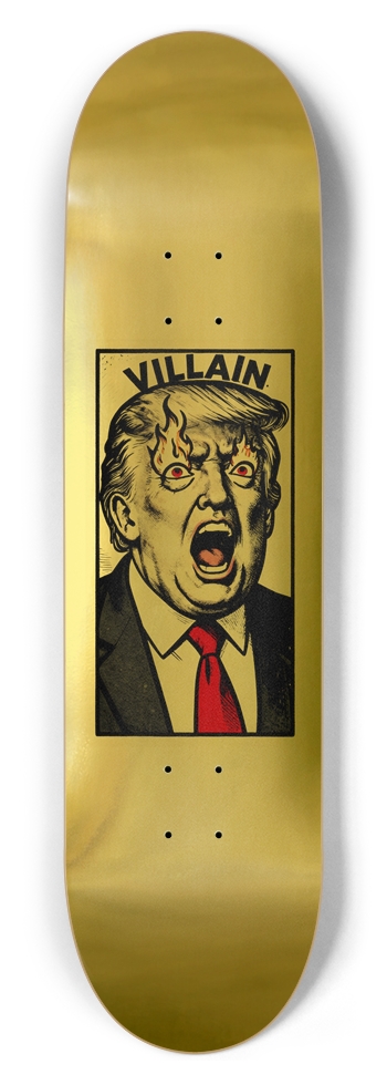 VILLAIN SKATEBOARDS FLYING DEVIL DONNIE 01 GOLD 8-1/2 Skateboard Deck