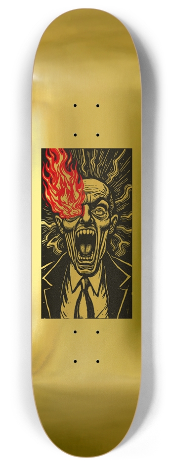 VILLAIN BURNOUT BUY DOPE GOLD 01 8 Inch Skateboard Deck