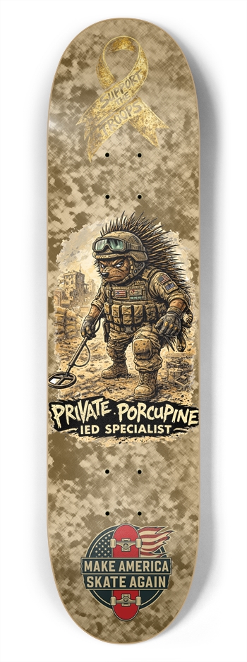 Support the Troops Private 7.75 7-3/4 Skateboard Deck