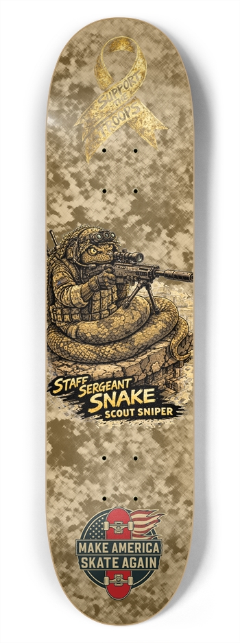 Support the Troops Staff Sergeant 7.75 7-3/4 Skateboard Deck