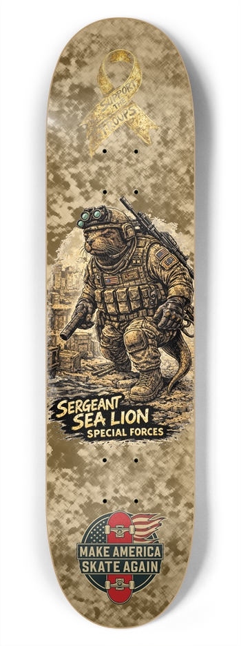 Support the Troops Sergeant 7.75 7-3/4 Skateboard Deck 