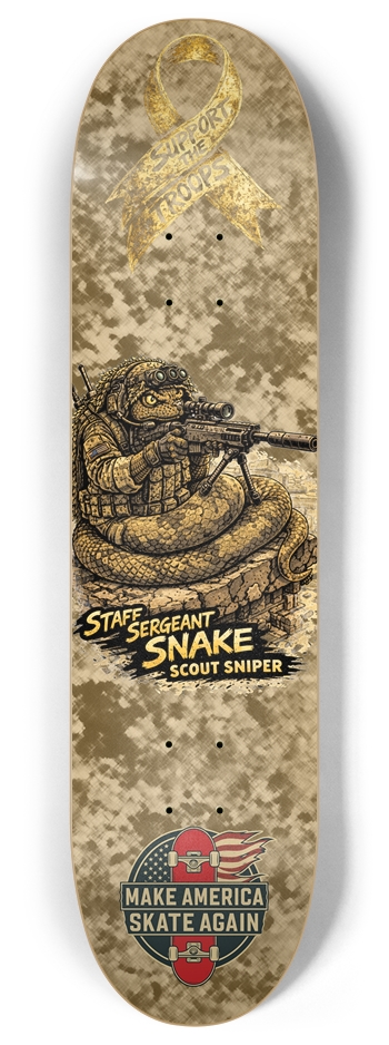 Support the Troops Staff Sergeant 8.0 8 Inch Skateboard Deck