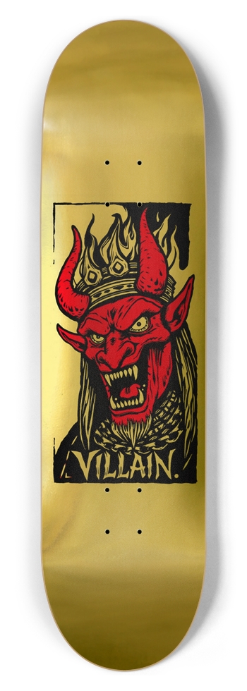 VILLAIN LIVED RED KING DROP 01 MURPHY VARIANT GOLD 8-1/2 Skateboard Deck
