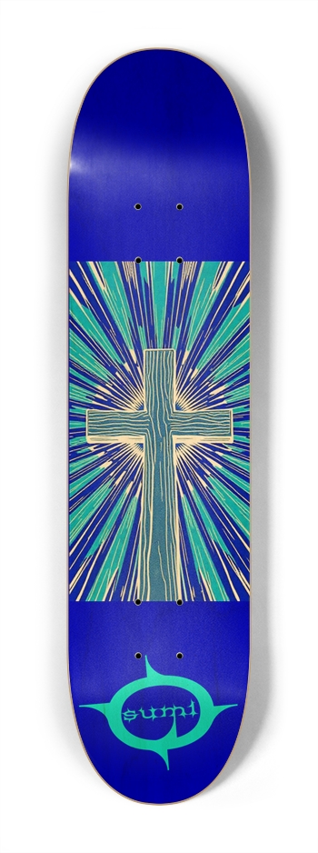 sum1sk8boards holographic cross 7.25 popsicle skateboard
