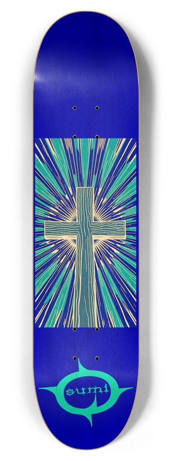 sum1sk8boards holographic cross 7.87 popsicle skateboard