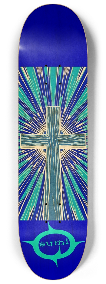 sum1sk8boards holographic cross 8.25 popsicle skateboard