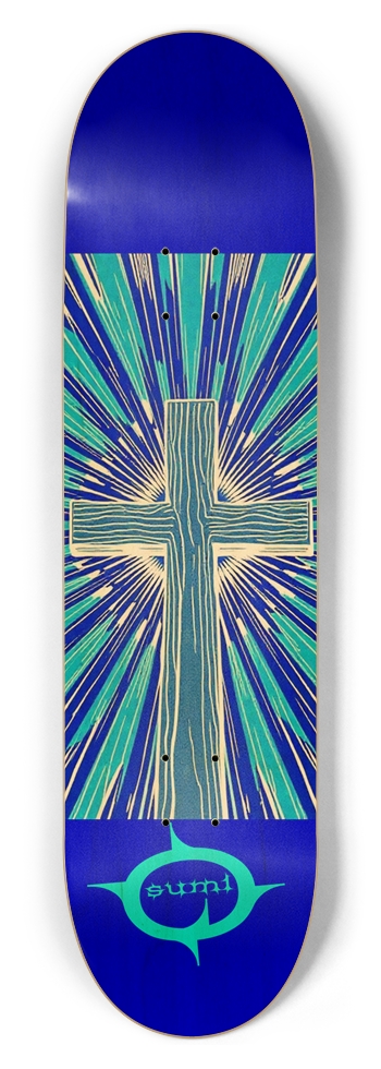 sum1sk8boards holographic cross 8.5 popsicle skateboard