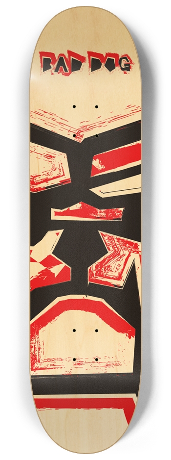 Bad Dog - Red No.4 8-1/4 Skateboard Deck