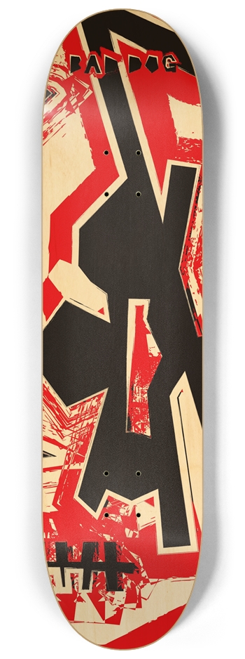 Bad Dog - Red No.3 8-1/4 Skateboard Deck