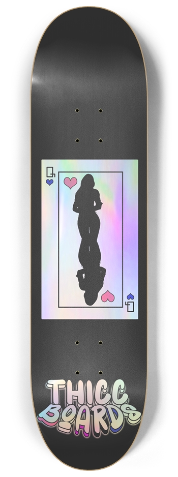 Queen of Hearts - Holo print 8-1/4 Skateboard Deck