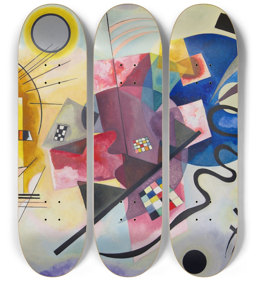 Juane Rouge Bleu Kandinsky Skateboard Fine Art 3 Deck Wall Series