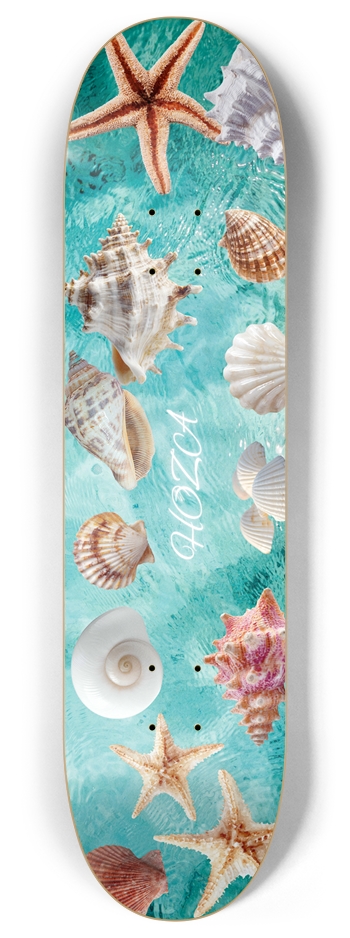 "Paradise Beach Shells" - HOZA Board 8 Inch Skateboard Deck