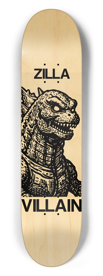 VILLAIN 1954 GODZILLA LINOCUT TRAP DECK 02 WOODY 7-1/2 Skateboard Deck