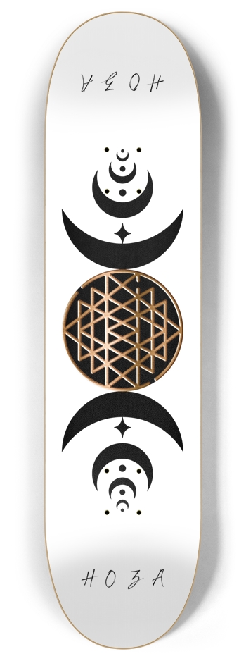 "Goddess Moons - Sri Yantra" HOZA Board 8 Inch Skateboard Deck