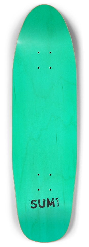 sum1sk8boards natural teal blank old school shape pool skateboard 