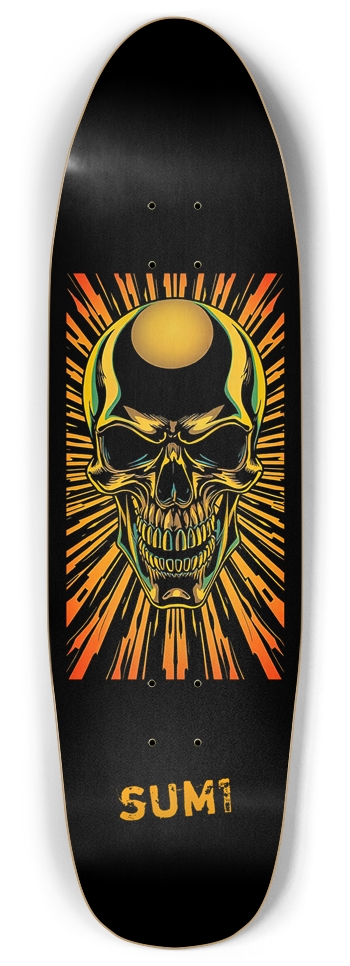 sum1sk8boards skull natural black old school shape pool skateboard