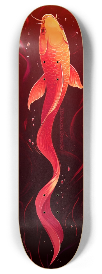 Red Koi 8 Inch Skateboard Deck