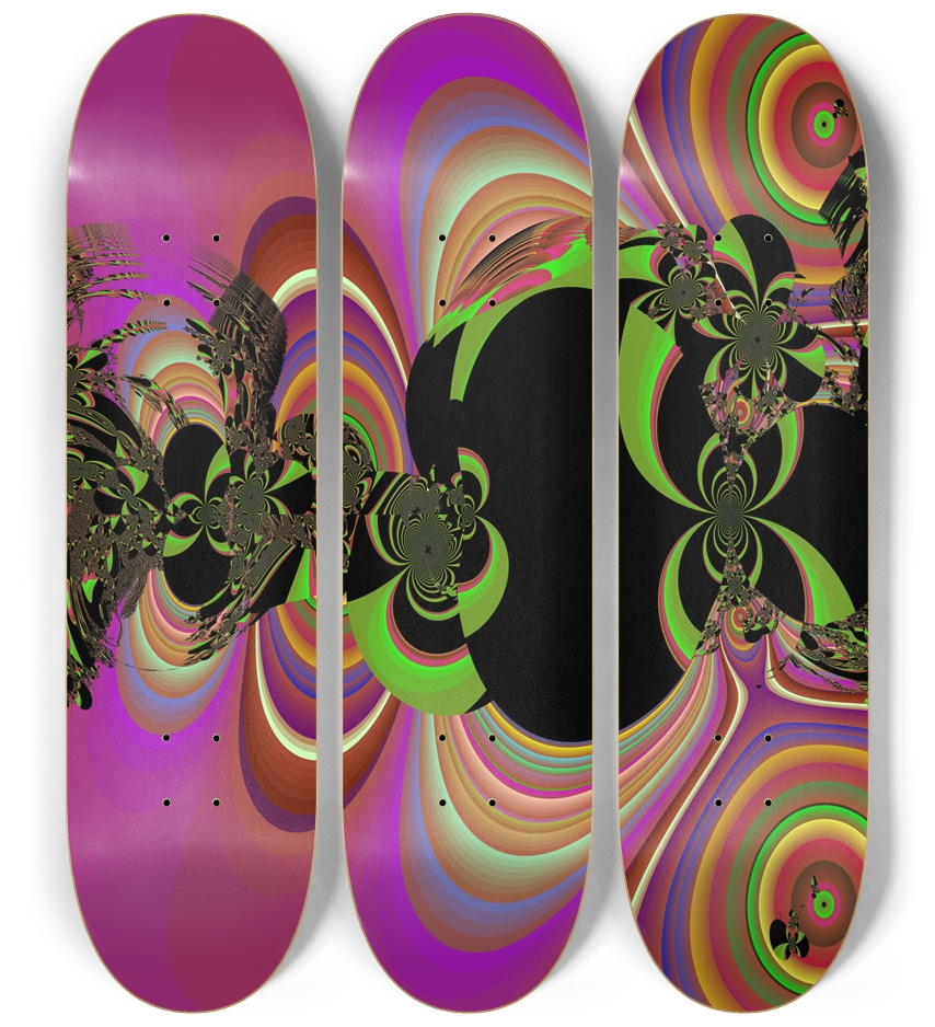 Fractal #1845 3 Deck Wall Series