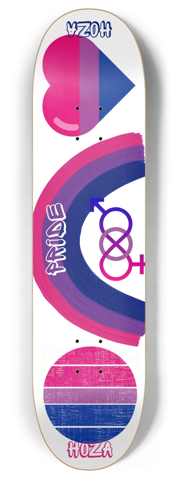 "Bi Pride" HOZA Board 8 Inch Skateboard Deck