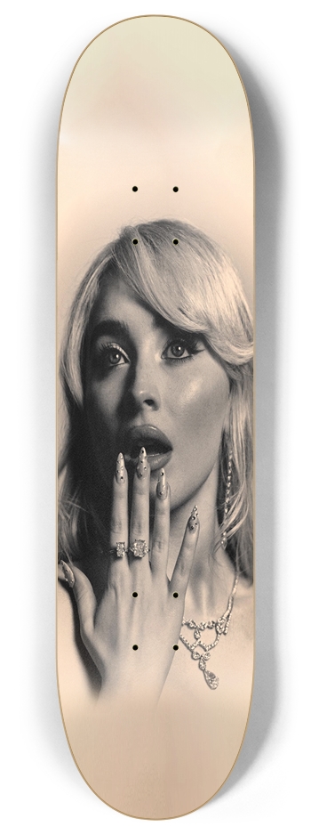 Sabrina Carpenter B&W 8 Inch Skateboard Deck