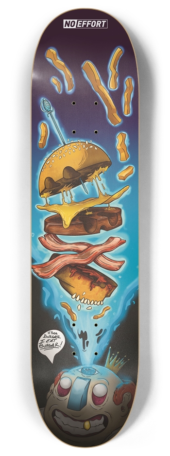 King of Burgers 8 Inch Skateboard Deck