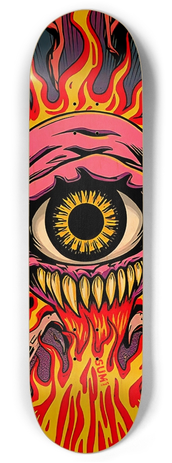 sum1sk8boards eyeball monster twin tail 8.375 skateboard 