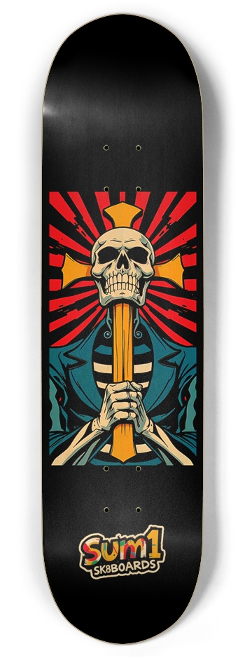 sum1sk8boards skull & cross twin tail 8.375 skateboard Twin Tail 8.375