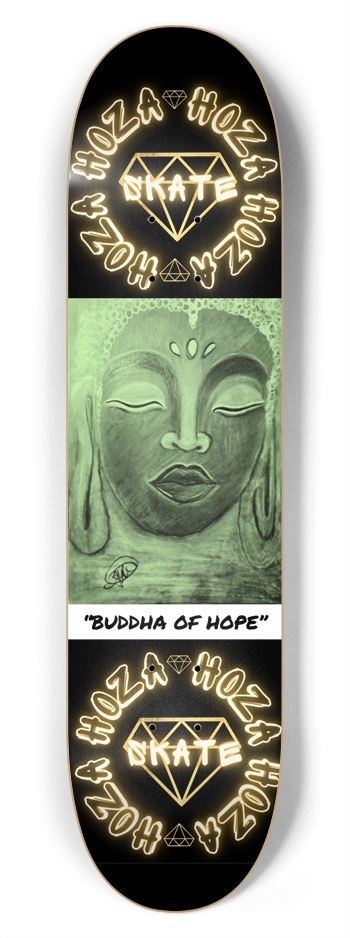 “Buddha of Hope” Original Art By: Jessica Hope - HOZA Board 7-3/4 Skateboard Deck