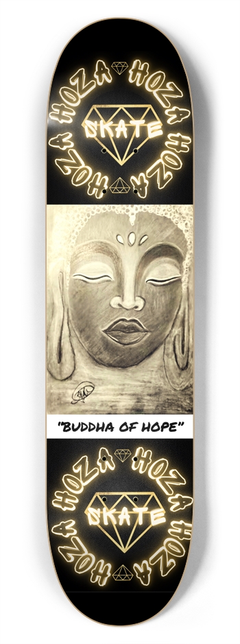 “Buddha of Hope” Original Art By: Jessica Hope - HOZA Board 7-3/4 Skateboard Deck