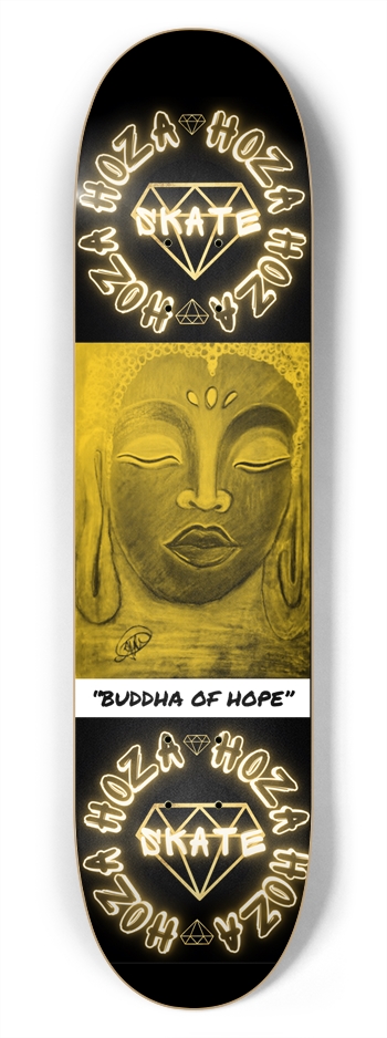 “Buddha of Hope” Original Art By: Jessica Hope - HOZA Board 7-3/4 Skateboard Deck