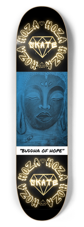 “Buddha of Hope” Original Art By: Jessica Hope - HOZA Board 7-3/4 Skateboard Deck