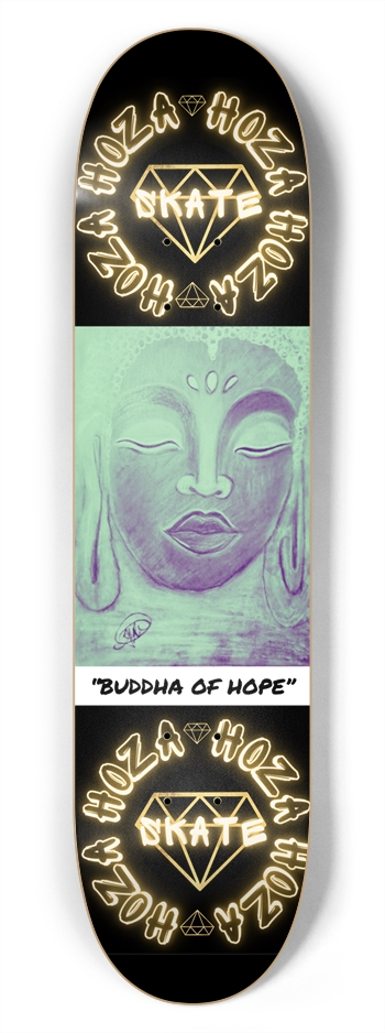 “Buddha of Hope” Original Art By: Jessica Hope - HOZA Board 7-3/4 Skateboard Deck