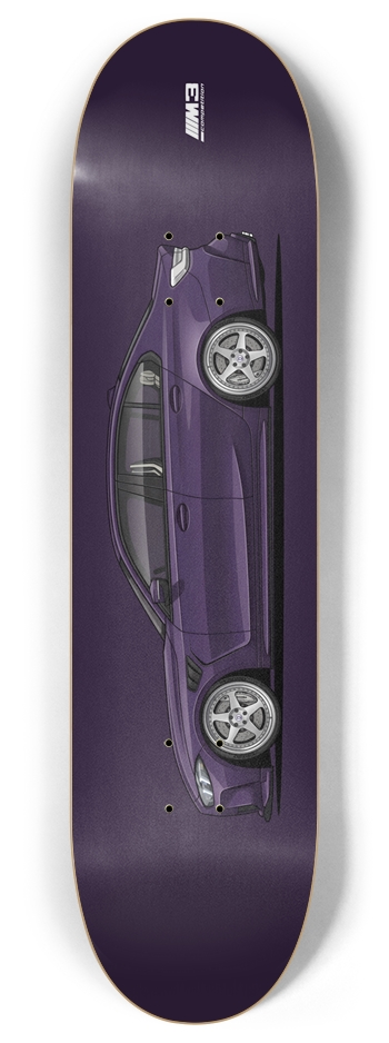 25’ Techno Violet G80 M3 on HRE Classics w/Silverstone Buckets 8 Inch Skateboard Deck