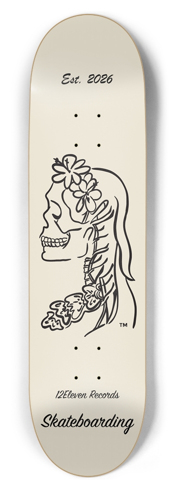 SKull Board 8-1/2 Skateboard Deck