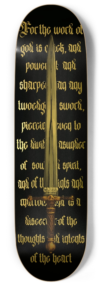 Hebrews 4:12 Gold Foil 9 Inch Skateboard