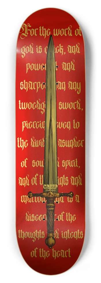 Hebrews 4:12 Gold Foil 8-3/4 Inch Skateboard