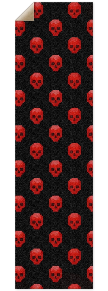 PTSD 8-BIT RED SKULL PATTERN GRIPTAPE 01 9 x 33 Inch Griptape
