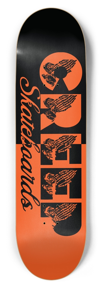 Black Orange Split 8-3/4 Inch Skateboard