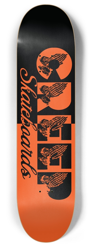 Black Orange Split 8 Inch Skateboard Deck