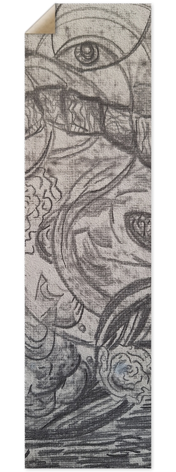 Charcoal Abstraction I 9 x 33 Inch Griptape