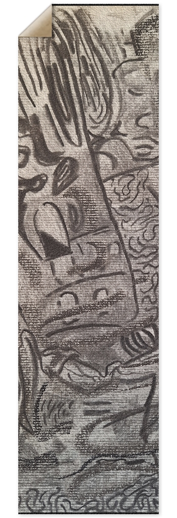 Charcoal Abstraction II 10 x 36 Inch Griptape