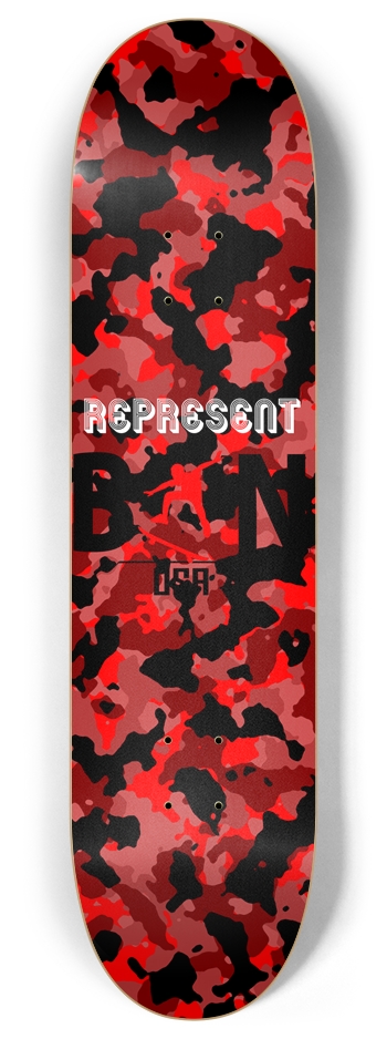 BNUSA Red Camo Deck 8 Inch Skateboard Deck