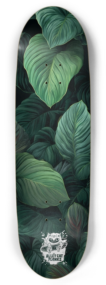 Green Leaf 2 Custom Football Skateboard Football Shape