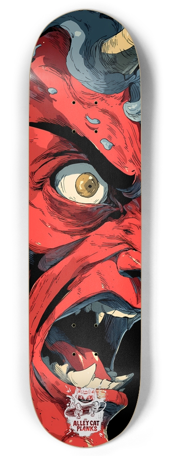 Screaming Demon Custom Twin Tail Skateboard