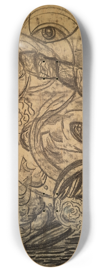 Charcoal Abstraction I 8 Inch Skateboard Deck