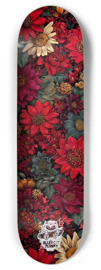 Vibrant Floral 1 Custom Twin Tail Skateboard Twin Tail 8.375