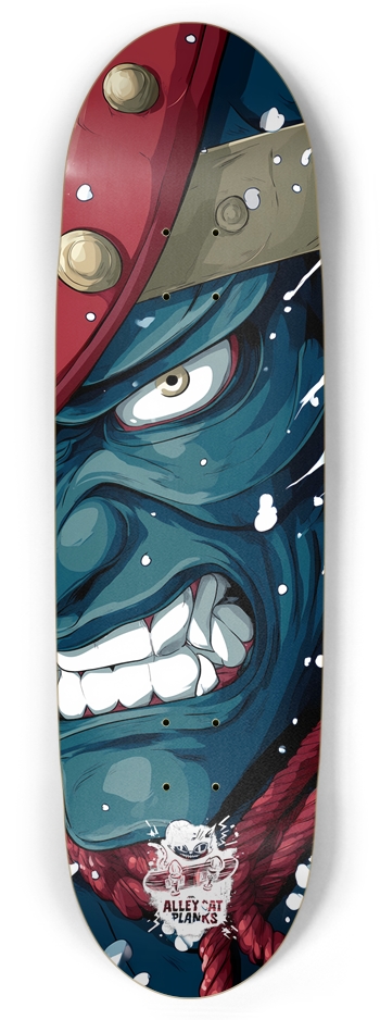 Blue Samurai Custom Football Skateboard Football Shape