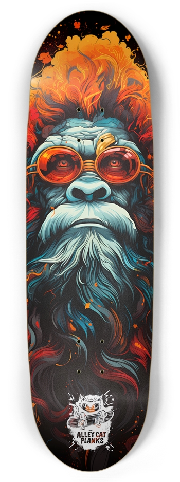 Psychedelic Sasquatch Custom Football Skateboard Football Shape